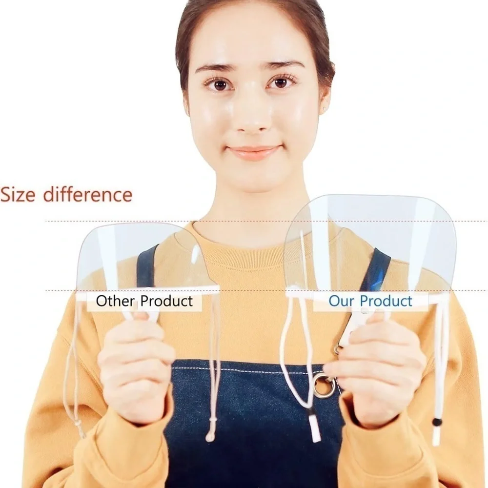 Anti-Fog Transparent Face Shield SG4 Open Mask medical /beauty/Food Handler x2